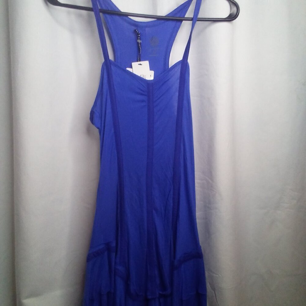 Jessica Simpson Dress XS Sundress Sleeveless Strappy Ruffle Flowing Blue